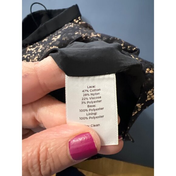 Talbots Black Lace Strapless Dress Size 12 Floral Overlay Elegant Cocktail - Picture 9 of 10